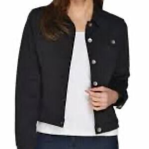 Susan Graver Jeans XXS button front denim jean jacket coat C2 3168